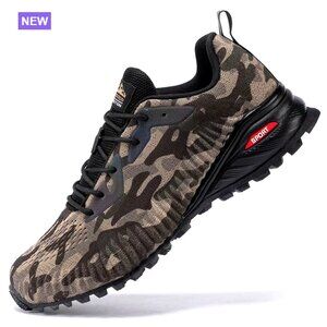 Men's Trail Running Shoes Mesh Fabric Upper Lace-Up Athletic Footwear
